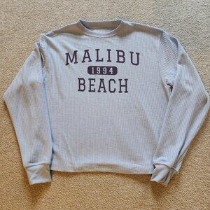 🌊 Modern Lux Thermal Top – Women’s XS, Pale Blue, “Malibu Beach” 🌊